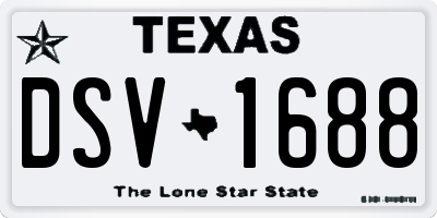 TX license plate DSV1688