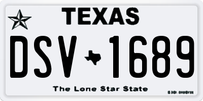 TX license plate DSV1689