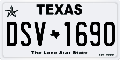 TX license plate DSV1690