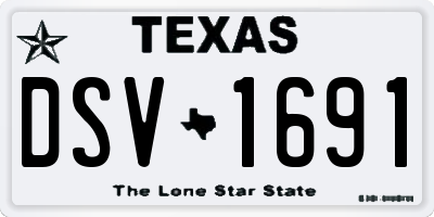 TX license plate DSV1691