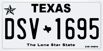 TX license plate DSV1695