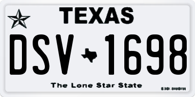 TX license plate DSV1698