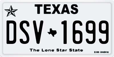 TX license plate DSV1699