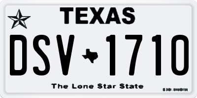 TX license plate DSV1710