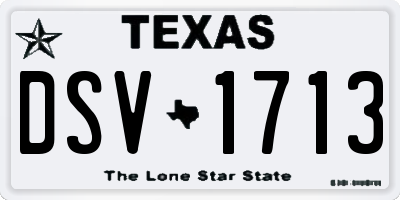 TX license plate DSV1713