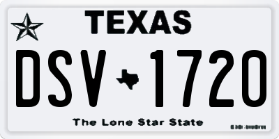 TX license plate DSV1720