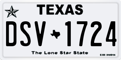 TX license plate DSV1724