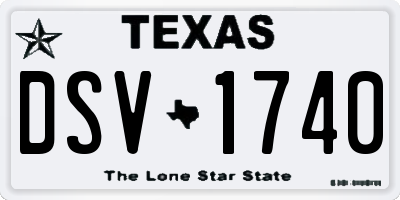 TX license plate DSV1740