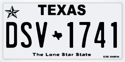 TX license plate DSV1741