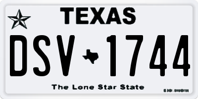TX license plate DSV1744