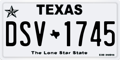 TX license plate DSV1745