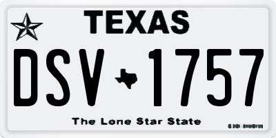 TX license plate DSV1757
