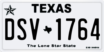 TX license plate DSV1764