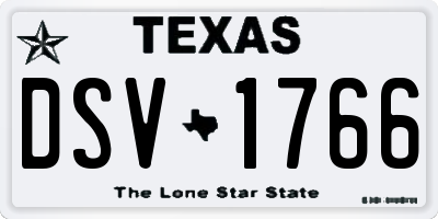 TX license plate DSV1766