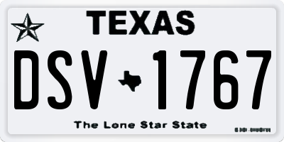 TX license plate DSV1767