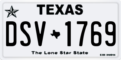 TX license plate DSV1769