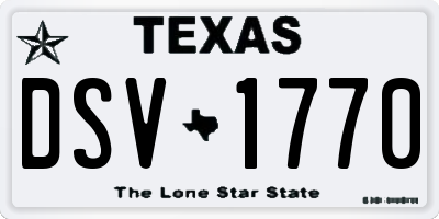 TX license plate DSV1770