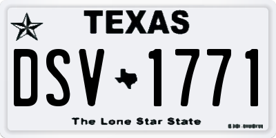 TX license plate DSV1771