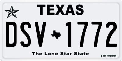 TX license plate DSV1772