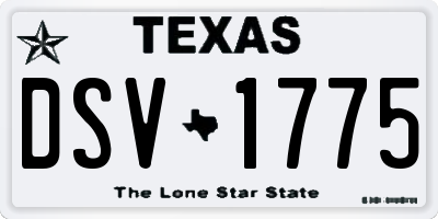 TX license plate DSV1775