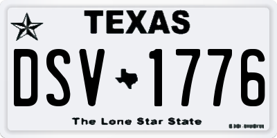 TX license plate DSV1776