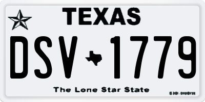 TX license plate DSV1779