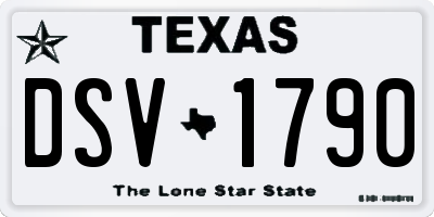 TX license plate DSV1790