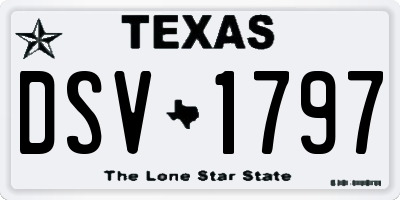 TX license plate DSV1797