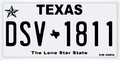 TX license plate DSV1811