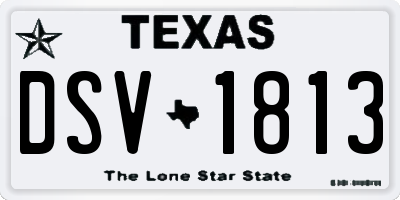 TX license plate DSV1813