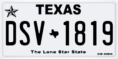 TX license plate DSV1819