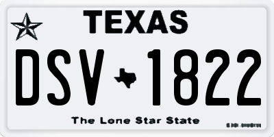 TX license plate DSV1822
