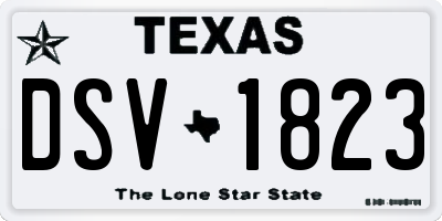 TX license plate DSV1823