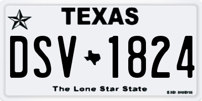 TX license plate DSV1824