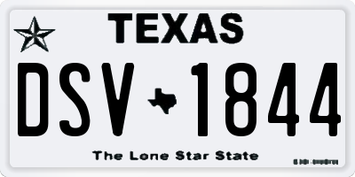 TX license plate DSV1844