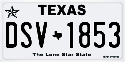 TX license plate DSV1853
