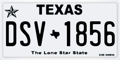 TX license plate DSV1856