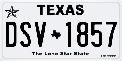 TX license plate DSV1857