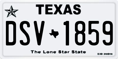 TX license plate DSV1859