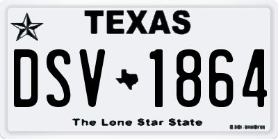 TX license plate DSV1864