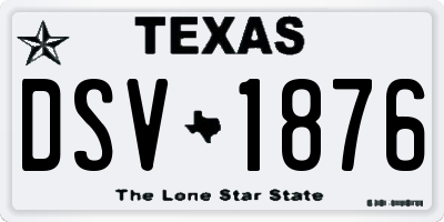 TX license plate DSV1876
