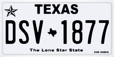 TX license plate DSV1877