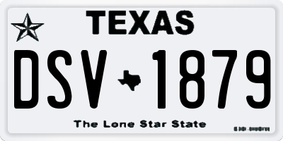 TX license plate DSV1879