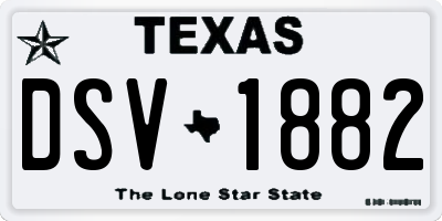 TX license plate DSV1882