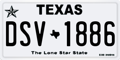 TX license plate DSV1886