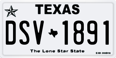 TX license plate DSV1891