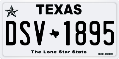 TX license plate DSV1895