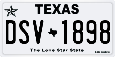TX license plate DSV1898