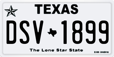 TX license plate DSV1899