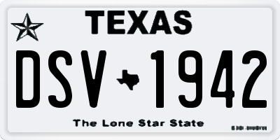 TX license plate DSV1942